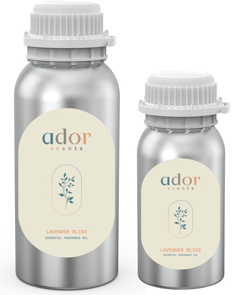 Lavender Bliss by Ador Scents, a blend of Blue Flower,	Sweet Fruit, Musk, Jasmine, Ocean, Lily of the Valley &	Lavender