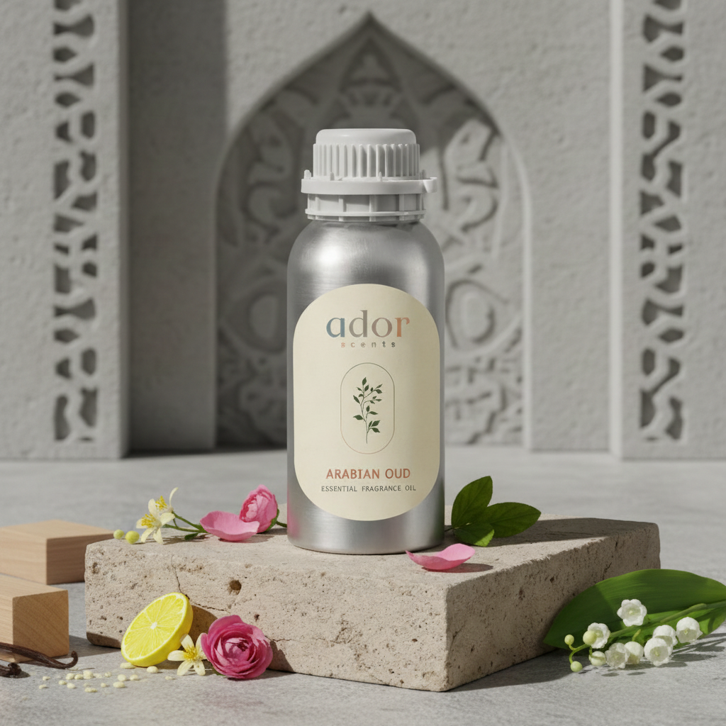 Arabian Oud by Ador Scents captures the essence of Arabia with a mix of Lemon, Rose, Patchouli, Lily of the Valley, Sandalwood, Vanilla & Woody Scent