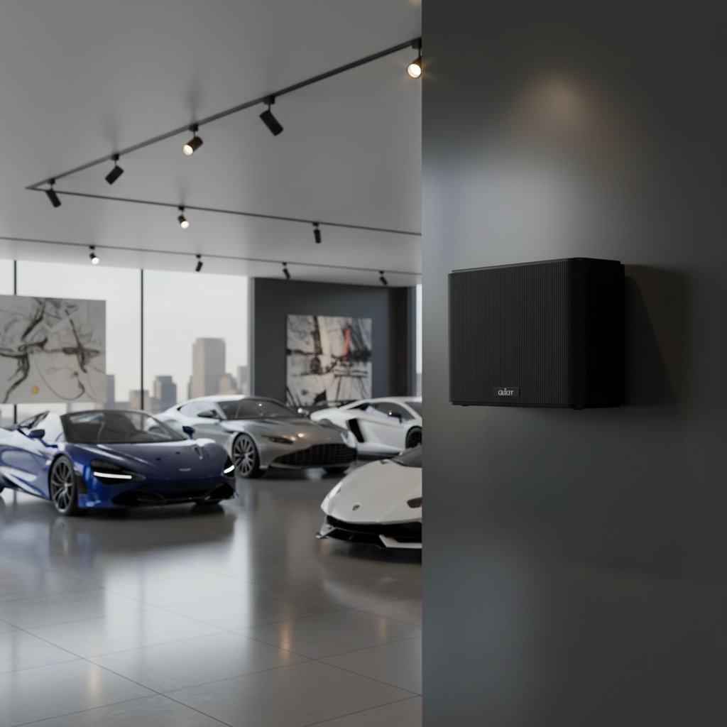 AromaGrand by Ador Scents, our flagship commercial scent diffuser, engineered for spaces that refuse to compromise on atmosphere, coverage, or sophistication.
Place it in your Luxury Car Showroom.