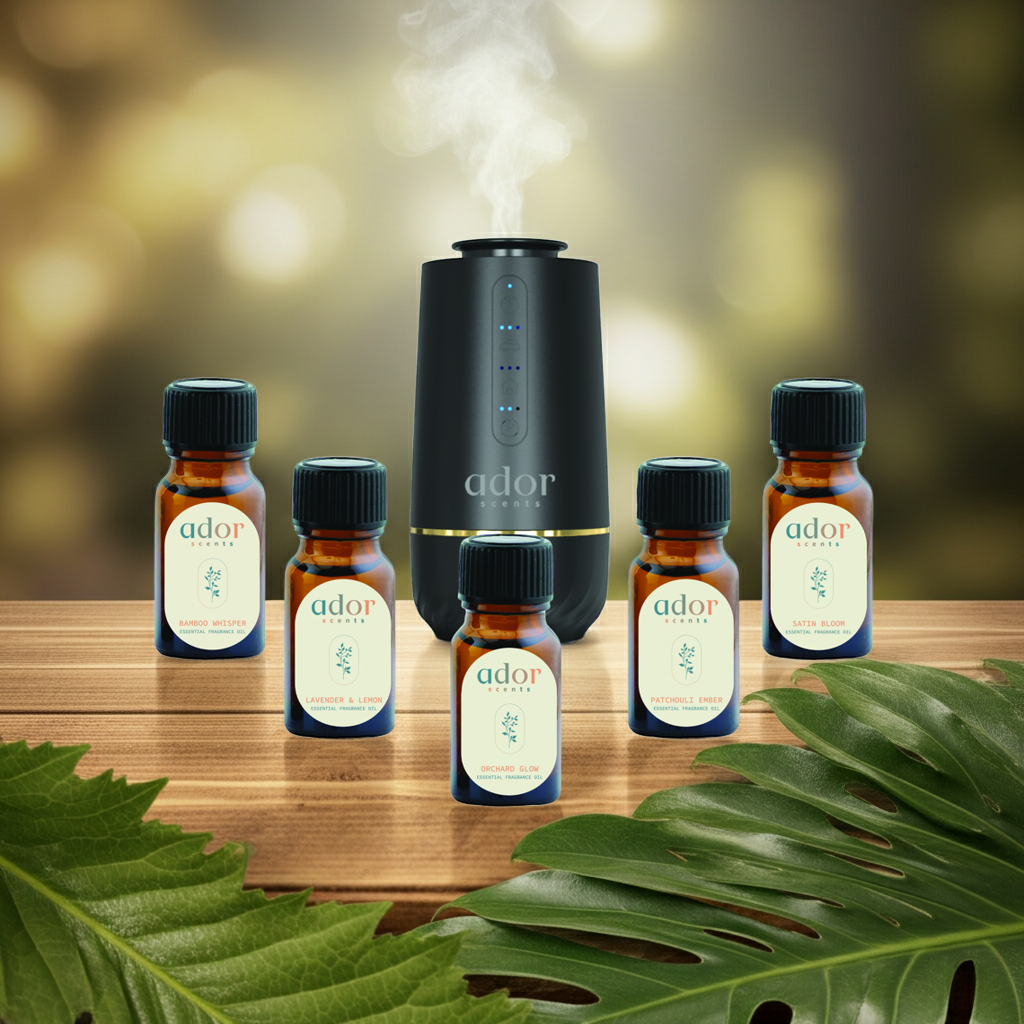 Fresh Car, Effortless Vibes by Ador Scents, AromaDrive diffuser is paired with one of our curated Car Collection of scents