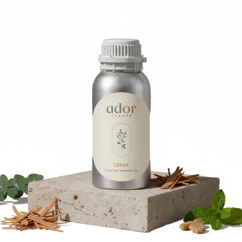 Cedar by Ador Scents, a blend of natures finest Peppermint, Peach, Cedar, Citrus, Gardenia, Patchouli, Eucalyptus, Vanilla, Sandalwood