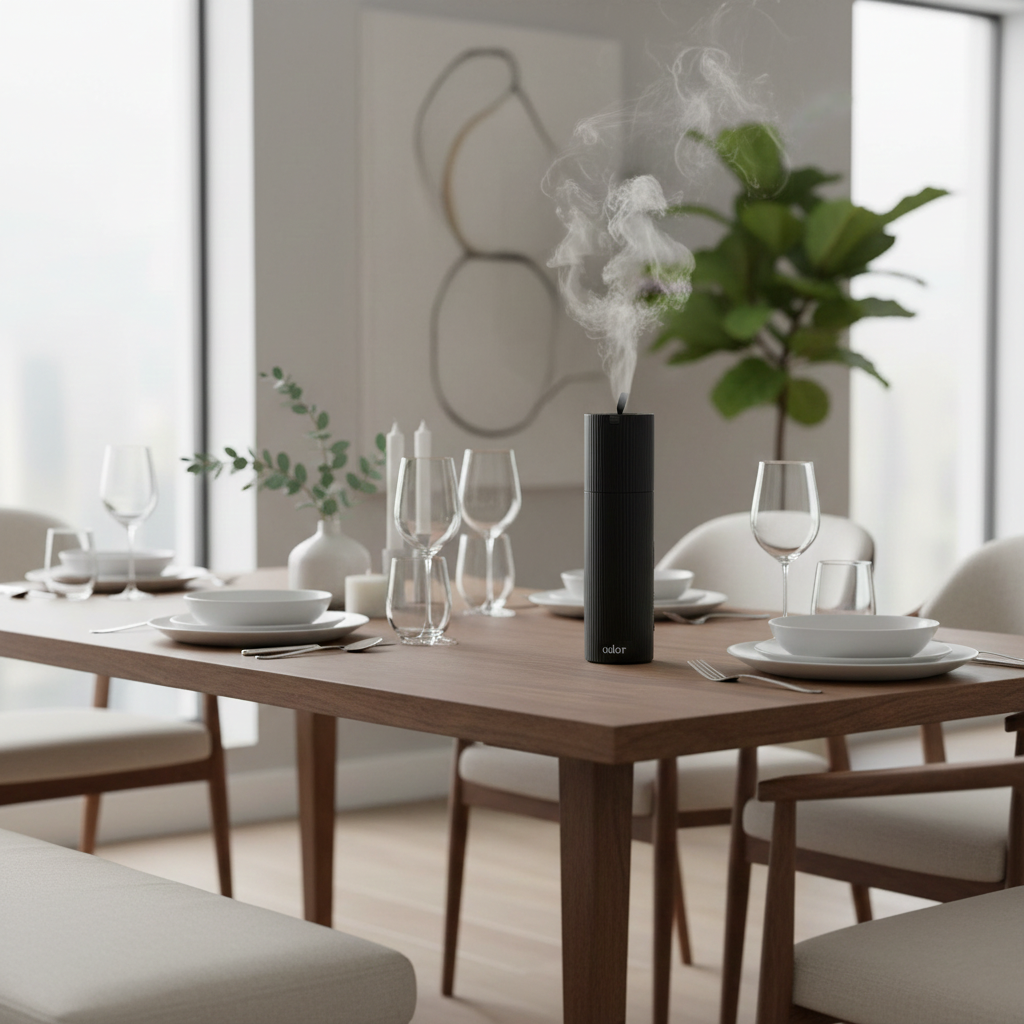 AromaFlow Scent Diffuser by Ador Scents, the smartest diffuser in your dining room.