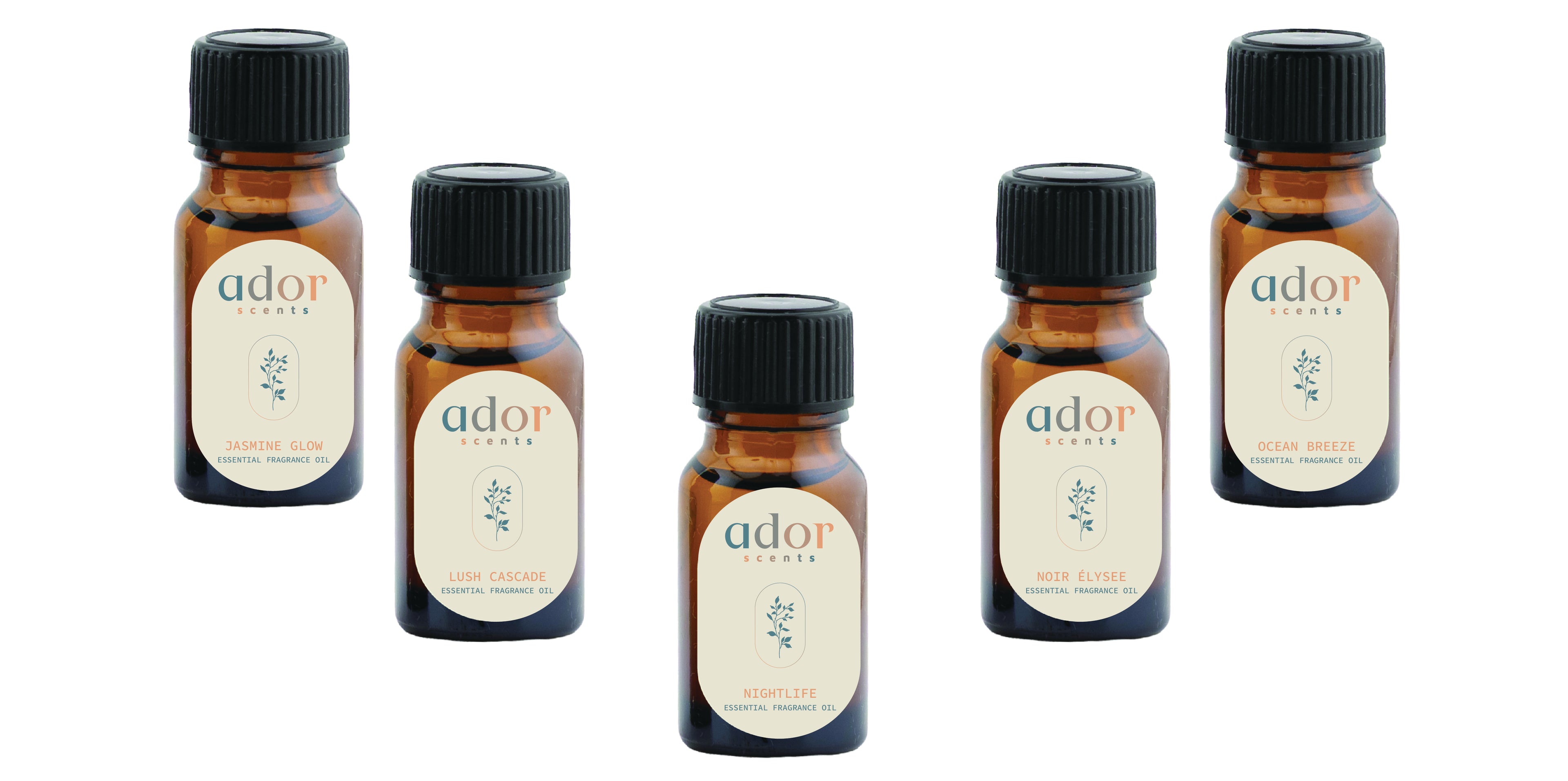 Fruity Notes Collection by Ador Scents, 5 x 10ml of luxurious essential oil blends that redefine freshness.